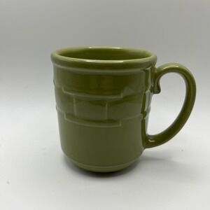 Longaberger Pottery Woven Traditions Sage Green Coffee Mug Vitrified Ceramic Cup